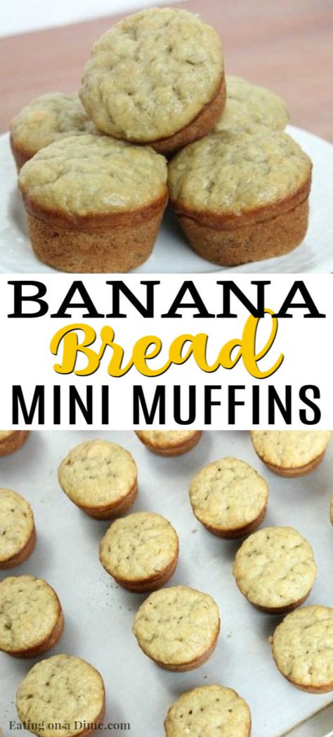 Muffin Recipes To Freeze, How To Make Banana Bread Muffins, Banana Bread Mini Muffins Recipe, Banana Bread Bites Recipe, Best Mini Muffins Ever, Banana Mini Muffins Healthy, Gluten Free Mini Banana Muffins, Easy Mini Banana Muffins, Mini Banana Muffins Healthy