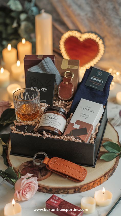 Looking for a way to pamper your boyfriend, husband, or even elderly men this Valentine’s Day? These DIY luxury gift basket ideas are just what you need! Affordable yet luxurious, you can customize it for any man, whether he's a teen, adult, or middle-aged. From chocolates to gadgets, this guide will help you create a personalized gift he’ll love. 🎉💎 Gift Bouquet Ideas For Men, Christmas Gift Box For Men, Boyfriend Birthday Basket Ideas, Mens Gift Basket Ideas, Gift Basket Ideas For Him, Creative Gift Basket Ideas, Gift Basket For Men, Basket For Men, Valentines Gift For Boyfriend