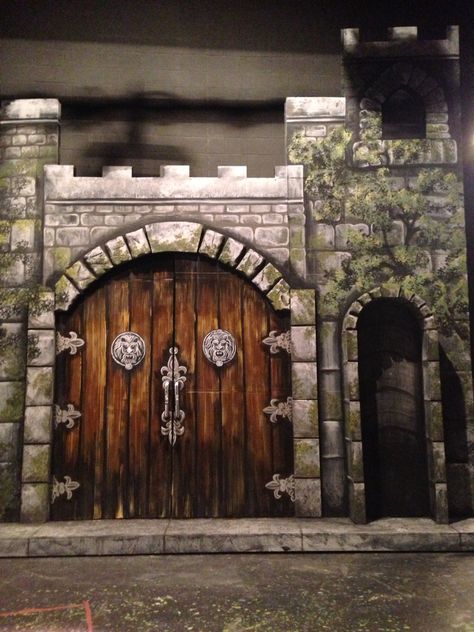 Theatrical sets, Beauty castle Puffs Set Design, Puffs Play Set Design, Spamalot Set Design, Castle Set Design Theatre, Castle Stage Design, Castle Set Design, Midevil Castle, Cloud Giant, Kingdom Vbs