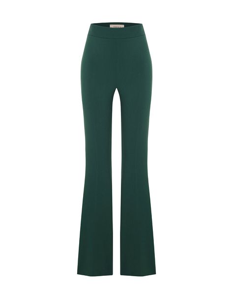 The Daphne High-Waist Bootcut Pant offers a perfect fit, elongating your silhouette with clean lines and a bootcut design. Made with four-way stretch suiting, this high-waisted pant features a modern, clean look. Dry Clean Only Green Slacks, European Models, Brand Magazine, Bootcut Pants, Blazer With Jeans, Fashion Group, Fashion Board, Independent Designers Fashion, Jacket Sale