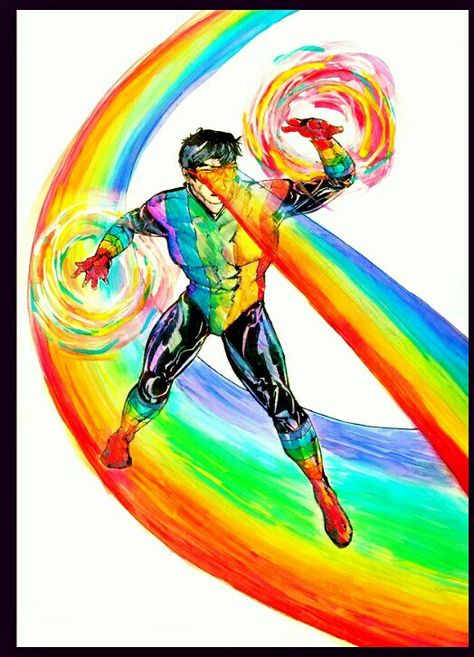 And the award for epicest powers goes to... Roy G. Bivolo as Rainbow Raider! Rainbow Superhero, Color Wars, Hero's Journey, Dc Villains, Dc Characters, Superhero Design, The Flash, Comic Character, Character Design Inspiration