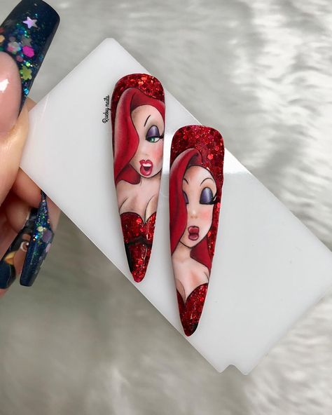 Rabbit Nails, Butterfly Nail Art, Roger Rabbit, Jessica Rabbit, Butterfly Nail, Not Bad, Nails Nailart, Cute Nails, That Way