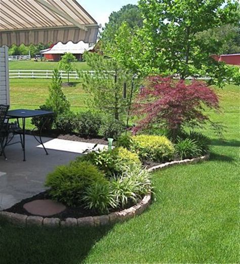 Landscaping Around Patio, Diy Garden Landscaping, Backyard Ideas For Small Yards, Front Yards, Backyard Landscape, Easy Landscaping, Landscape Edging, Landscape Designs, Patio Landscaping