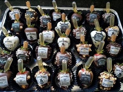 Aunt B's Berries Jack Daniels Honey infused strawberries Jack Daniels Party Theme, Jack Daniels Birthday Theme, Festa Jack Daniels, Infused Strawberries, Jack Daniels Party, Jack Daniels Drinks, Jack Daniels Birthday, Crown Royal Drinks, Jack Daniels Honey