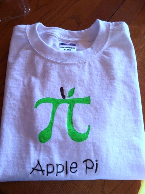 Love this!  Just in time for Pi Day Pie Day Shirts, Pi Day Shirts Diy, Math Costume, Pi Design, Pi Shirt, Pi Day Shirts, Chemistry Jokes, Math Madness, Math Shirts