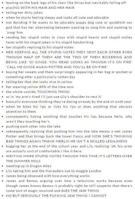 Stupid pre dating James Potter things according to Lily Evans part 2 Lily Evans Headcanon, Dating James Potter, James And Lily Potter, Hp Book, Potter Head, Lily Potter, Feeling Sleepy, Harry Potter Drawings, Harry Pottah