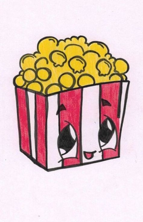 Cute #Popcorn Drawing Each drawing is created to order. If you do not see an animal or design you are interested in please feel free to click the "ask a question" button w... #popcorn #red #white #yellow #food #snack #dessert #yummy #art #handmade Popcorn Drawing, Cute Popcorn, Arte Do Kawaii, Cute Food Drawings, Makeup Eyes, Simple Cartoon, Cute Kawaii Drawings, Cute Cartoon Drawings, Kawaii Doodles