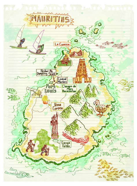 Mauritius map by Robert Littleford. December 2015 issue Maurice Aesthetic, Mauritius Map, Grandma Journal, Mauritius Travel, Diy Photo Book, Mauritius Island, World Thinking Day, Marvel Superhero Posters, Diary Ideas