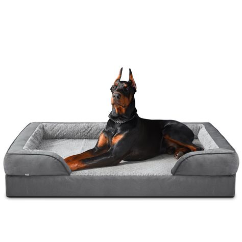 PRICES MAY VARY. 🐶COMFORT AS PRIORITY: Large Dog bed with C-shape chaise design creates a cozy and inviting space that promotes comfort and security, offering your pet a variety of cozy positions to snuggle. The fence-like design makes the dogs feel more secure lying in it. The 4-sided 3.5" side bolster of dog pillow adds extra support to your pet's neck and head on for optimum lounging comfort. 🐶ORTHOPEDIC SUPPORT: Orthopedic dog bed features high-density egg foam soothes pressure points help Dog Bed For Big Dogs, Dog Couch Bed, Waterproof Dog Bed, Dog Couch, Washable Dog Bed, Bolster Pillows, Dog Sofa Bed, Memory Foam Dog Bed, Vacuum Packaging