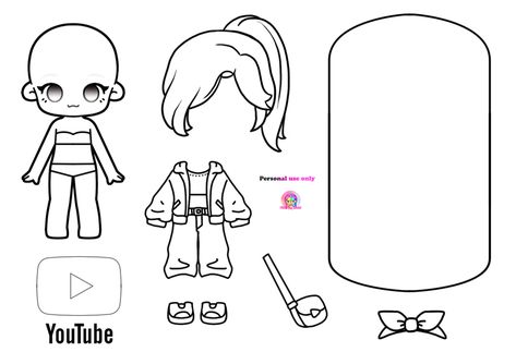 Coloring Page) DIY Youtube Girl Outfit Printable - Click to view on Ko-fi - Ko-fi ❤️ Where creators get support from fans through donations, memberships, shop sales and more! The original 'Buy Me a Coffee' Page. Pink Ping World Printables, Paperdolls Printable Free Doll Clothes, Kitty House, Paper Doll Craft, Crafts To Do When Your Bored, Hello Kitty House, Paper Dolls Diy, Paper Toys Template, Cute Disney Drawings