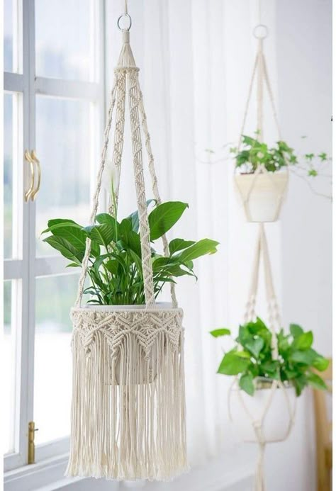 Pola Macrame, Macrame Plant Hanger Patterns, Macrame Hanging Planter, Macrame Planter, Hanging Planters Indoor, Smart Tiles, Diy Macrame Plant Hanger, Hanging Plant Holder, Macrame Wall Hanging Diy