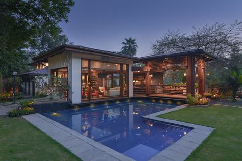 Indian Farmhouse Design, Indian Farmhouse, Farmhouse Design Exterior, Farmhouse Design Ideas, Interior Design India, Interior Designers In Delhi, Farmhouse Architecture, Pool House Plans, Farmhouse Landscaping