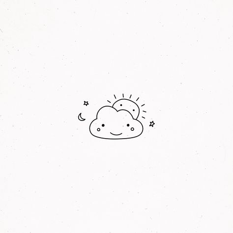 Kids Boutique Logo, Clouds Cute, Sun Clouds, Geniale Tattoos, Sun And Clouds, Design Logos, Smile Design, Easy Doodle Art, Boutique Logo