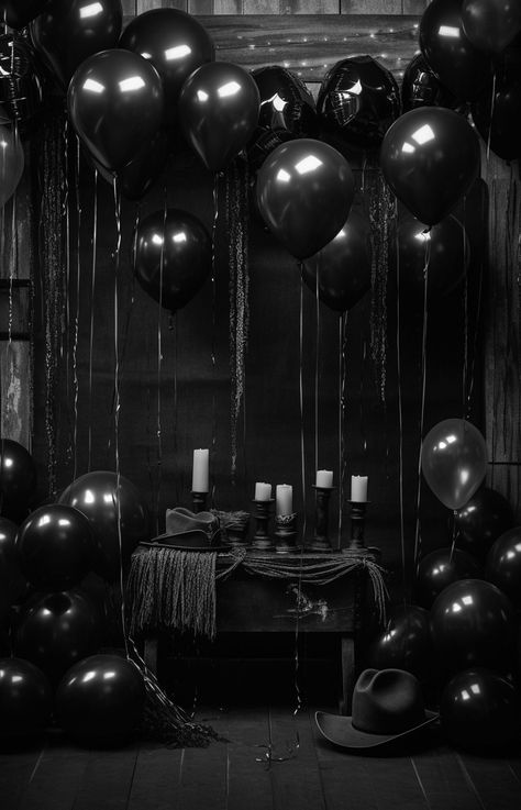 Gothic Birthday Aesthetic, Fifty Shades Of Grey Party Ideas, Gothic Party Ideas, 18th Birthday Halloween Party, Goth Birthday Aesthetic, Goth Birthday Decorations, Goth Graduation Party, Goth Party Theme, Goth Party Aesthetic