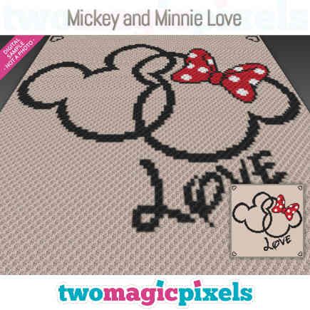 Mickey and Minnie Love by Two Magic Pixels Crochet A Blanket, Tunisian Simple Stitch, Mickey And Minnie Love, Simple Stitch, Crochet Disney, Crochet For Beginners Blanket, Crochet Blanket Designs, Graph Design, Corner To Corner