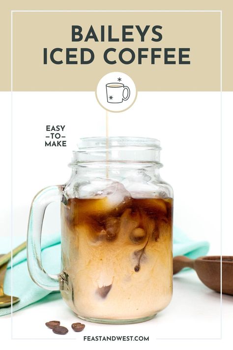 Baileys Iced Coffee is a refreshing coffee cocktail. Make it with cold brew coffee and splash of Irish cream liqueur for a delectable treat.