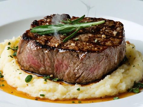 This 5-Star Steakhouse Filet Mignon Is Better Than Any Restaurant (and Crazy Easy!) - NewsBreak Pan Seared Filet Mignon, Truffle Mashed Potatoes, Steakhouse Recipes, Mignon Steak, Cooking Prime Rib, Filet Mignon Steak, Safe With Me, Easy Home Recipes, Standing Rib Roast