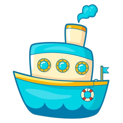 Cute ship cartoon. ship clipart illustra... | Premium Vector #Freepik #vector #kids-toys #cute-kids #toys #cute-cartoon Cartoon Ship Drawing, Ship Cartoon Drawing, Ship Drawing For Kids, Ship Clip Art, Transportation Birthday Theme, Boat Clipart, Ship Clipart, Ship Illustration, Boat Cartoon