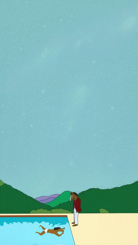 Bojack Pool Painting, Bojack Underwater, Bojack Horsemen Wallpapers, It Gets Easier Bojack Wallpaper, Bojack Horseman Poster Aesthetic, Bojack Lockscreen, Bojack Horseman Lockscreen, Bojack Horseman Posters, Bojack Background