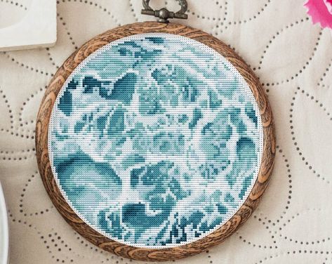 Scandinavian Modern Cross Stitch Pattern by CozyEveningsStitch Nordic Cross Stitch, Scandinavian Cross Stitch Patterns, Embroidery Water, Twilight Forest, Landscape Forest, Cross Stitch Landscape, Nature Cross Stitch, Modern Cross Stitch Patterns, Water Waves