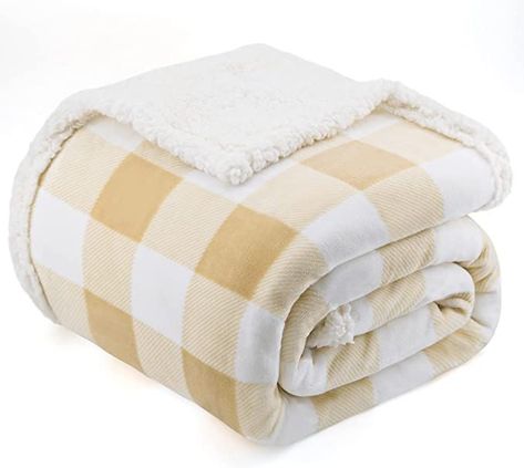 BEAUTEX Sherpa Fleece Throw Blanket, Super Soft Warm Buffalo Plaid Plush Blankets and Throws, Lightweight Cozy Fuzzy Blanket for Couch Sofa Bed (Beige, Throw 50" x 60") Fall Blanket, Plaid Throw Blanket, Beige Bed, Fuzzy Blanket, Microfiber Blanket, Blanket For Couch, Plaid Throw, Twin Blanket, Comfort Blanket