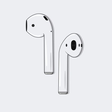 Illustration with illustrator Airpods Illustration, 2d Design, Illustration Drawing, Illustrator, Prince, Gaming Logos, Collage, Drawings, Electronic Products