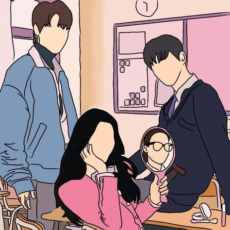 Kdrama Sketches, Kdrama Drawing, Kdrama Anime, Kdrama Art, Best Cartoon Shows, Moon Ga Young, Beauty Drawings, Walpaper Hello Kitty, Drawing Ideas List