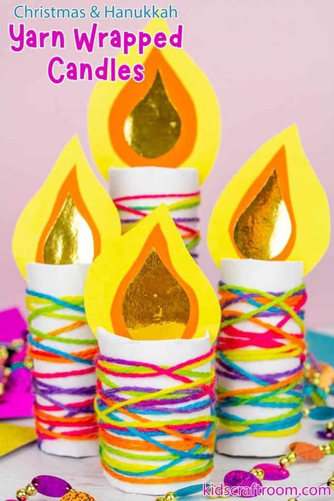 Candlemas Crafts Kids, Light Crafts For Kids, Christmas Candle Crafts, Rolled Candles, Kids Candles, Hanukkah Crafts, Kids Craft Room, Candle Ornament, Candle Projects