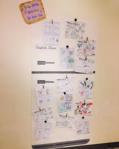 Claire Davis on Twitter: "Fridge-Worthy Work #proud #Englishclassroom #studentwork #hbhs #studentteacher https://t.co/0EX3DUD8C8" Fridge Classroom Display, The Fridge Classroom, Fridge Bulletin Board, Class Fridge Bulletin Board, The Fridge Classroom Display, Classroom Fridge, The Fridge Bulletin Board, Classroom Fridge Bulletin Board, Classroom Boards