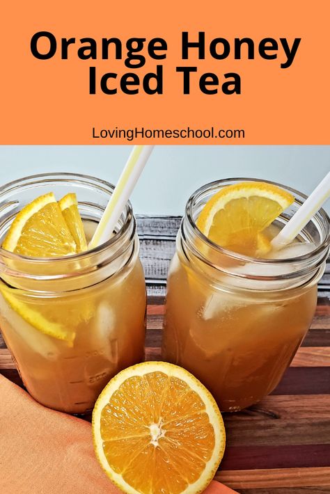 Orange Honey Iced Tea is easy to make but seems like an extravagant treat! A few ingredients and 30 minutes and you will be sipping sweet refreshment! Flavored Tea Recipes, Honey Iced Tea, Recipes Using Honey, National Iced Tea Day, Recipe Using Honey, Decaffeinated Tea, How To Make Orange, Orange Honey, Iced Tea Recipes