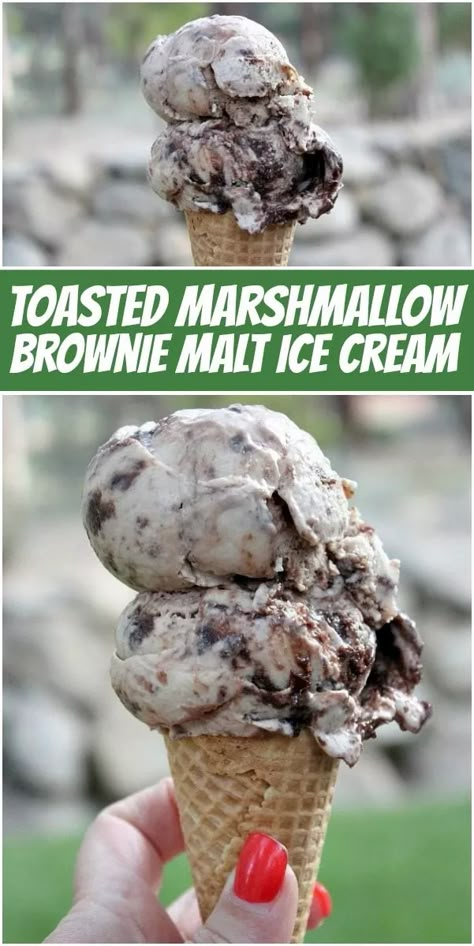 Malt Ice Cream Recipe, Malt Ice Cream, Best Ice Cream Flavors, Marshmallow Brownies, Best Homemade Ice Cream, Ice Cream Recipes Machine, What Is Healthy Food, Brownie Ice Cream, Ice Cream Maker Recipes