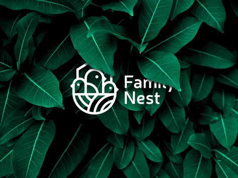 Family nest by Max Lapteff Nest Logo Design Ideas, Immigration Logo, Bird Logo Design Inspiration, Nest Logo, Botanic Park, Logo Bird, Urban Logo, Bird Logo Design, Kids Cafe