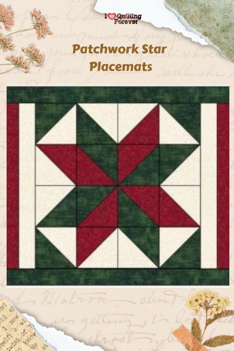 Patchwork Star Placemats Xmas Table Mats, Star Placemats Patterns, Star Table Topper Free Pattern, Quilted Christmas Placemats Patterns, Christmas Star Quilt Block Free Pattern, Christmas Placemats Pattern Free, Star Placemats, Quilted Christmas Placemats, Christmas Place Mats