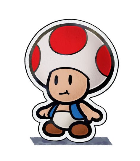 Paper Toad - Mario & Luigi: Paper Jam Toad From Mario Drawing, Toad Drawing Mario, Toad Tattoo Mario, Toad Mario Bros, Toad Drawing, Toad Super Mario, Mario Drawing, Toad Mario, Mario Toad