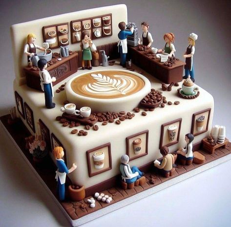 Coffee Lover Cake Design, Coffee Lover Cake, Lover Cake, Cake Castle, Sewing Cake, Amazing Food Decoration, Cake Pictures, Cake Lover, Just Cakes