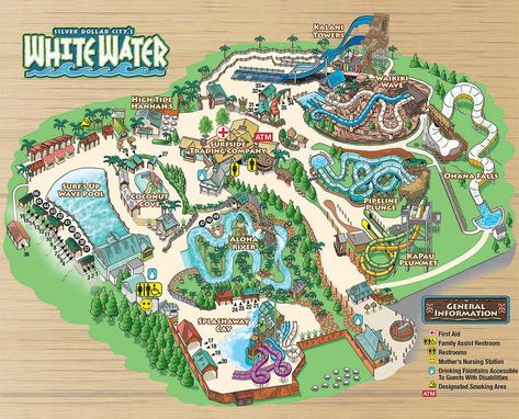 Theme Park Map, Branson Vacation, Planet Coaster, Silver Dollar City, Wave Pool, Branson Missouri, Branson Mo, Water Parks, Parc D'attraction