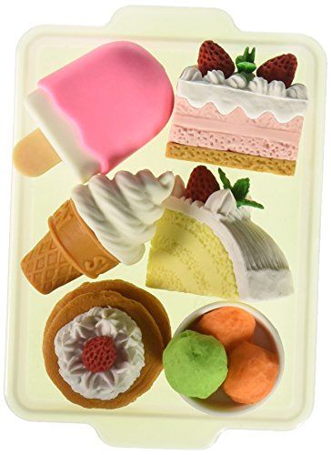 Food Erasers, Japanese Erasers, Arts And Crafts Style Homes, Plastic Serving Trays, Craft Festival, School Supplies Shopping, Arts And Crafts Furniture, Dessert Set, Anime Toys