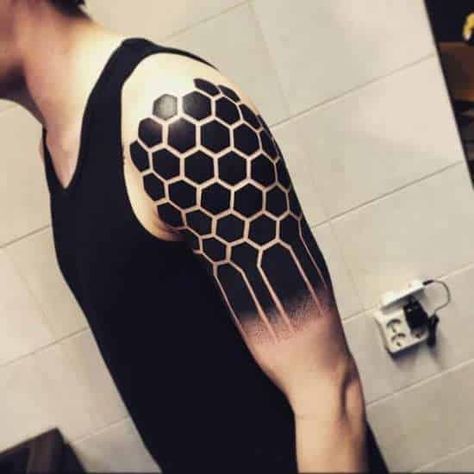 160+ Tattoo Filler Ideas, Ranging from Conventional to Unconventional - A Complete Lifestyle Blog Tech Tattoo Design, Deltoid Tattoo, Men Tattoo Ideas Sleeve, Cover Tattoo Ideas, Geometric Pattern Tattoo, Black Gray Tattoo, Black Work Tattoos, Small Black Tattoos, Cover Up Tattoos For Men