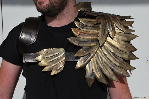 Feather Pauldron by nintendude84 Feather Pauldron, The Magicians Nephew, Pathfinder Character, Character Study, The Magicians, Dungeons And Dragons, Vikings, Photo Inspiration, Character Design