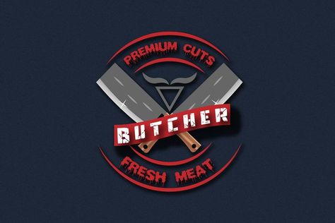 butcher logo design||Rasheed RGD Butcher Logo Design, Butcher Logo, Logo Samples, Fresh Meat, Vector Logo Design, Logo Design, Graphic Design, ? Logo, Design