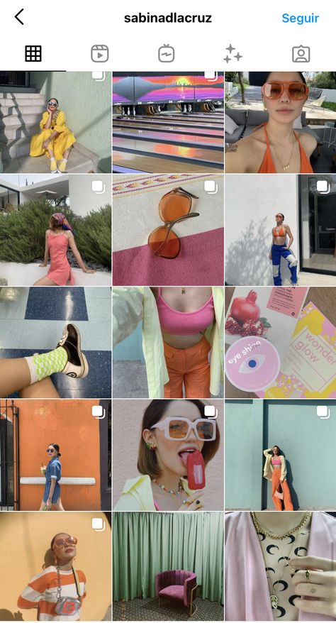 Instagram Colour Theme, Colourful Instagram Feed, Aesthetic Art Instagram Feed, Colorful Fashion Aesthetic, Fashion Instagram Feed, Insta Feed Goals, Instagram Feed Goals, Ig Feed Ideas, Best Instagram Feeds