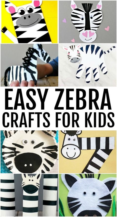 Create easy zebra crafts for kids using everyday art supplies. Great crafts for your letter Z activities and unit studies. Zebra Crafts For Kids, Letter Z Activities, Zebra Art Project, Z Activities, Preschool Animals, Centers Preschool, Zebra Craft, Paper Plate Art, Zoo Animal Crafts