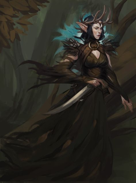 Zuzartii Wood Elves, Sketch Dump, Dark Queen, Mtg Art, Elf Art, Heroic Fantasy, Fantasy Races, Concept Art Character, Fantasy Inspiration