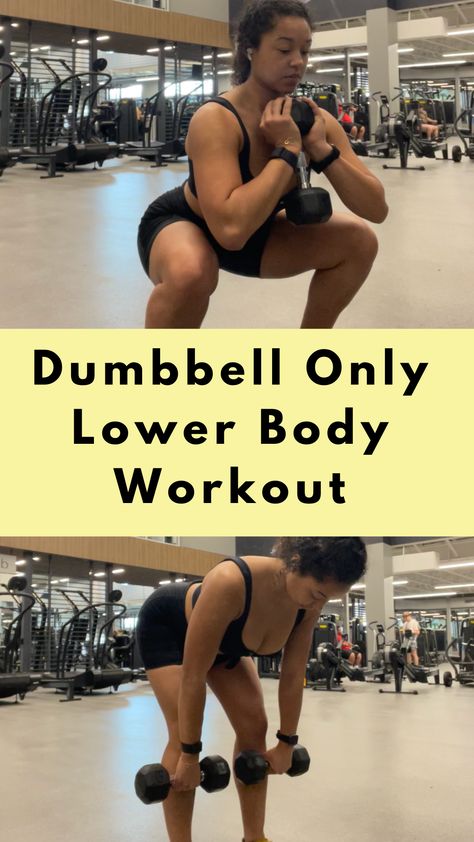 Dumbbell Only Lower Body Workout female Leg Day Workout At The Gym For Women Dumbell, Free Weight Leg Exercises, Full Lower Body Dumbbell Workout, Dumbell Combo Workout, Dumbell Lower Body Workout For Women, 30 Min Lower Body Workout Gym, Free Weight Lower Body Workout, Simple Full Body Dumbbell Workout, Lower Body With Weights