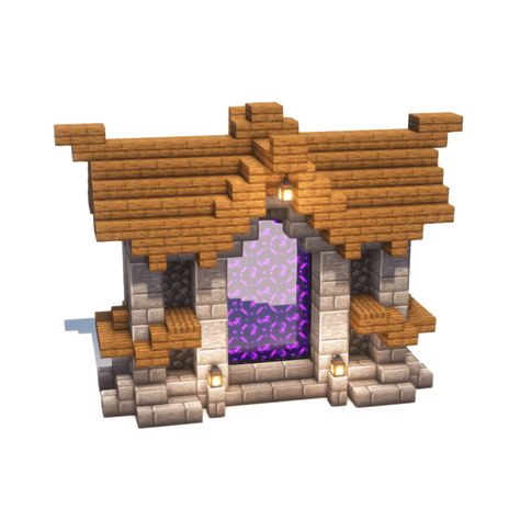 Portal In Minecraft, Minecraft Materials, Minecraft Portal, Construction Minecraft, Case Minecraft, Minecraft Houses Survival, Rumah Minecraft Sederhana, Medieval House, Minecraft Banner Designs