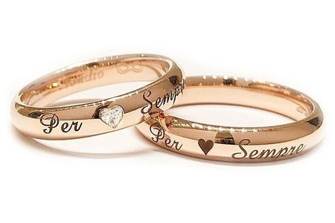 Pin by À B Ï R on ring | Engagement rings couple, Personalized wedding rings, Wedding rings sets gold Wedding Ring With Name, Couple Rings Gold, Temple Jewellery Earrings, Couple Ring Design, Rings Sets, Personalized Wedding Rings, Engagement Rings Couple, Hindu Bride, Modern Gold Jewelry