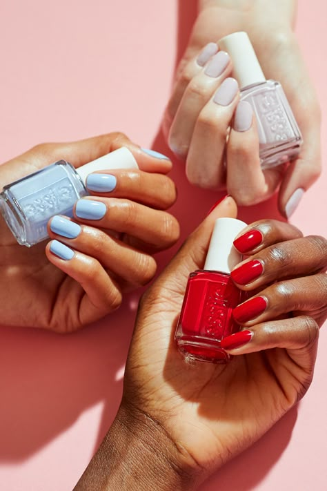 these essie shades always capture our hearts! 💜#goginza 💙#bikinisoteeny ❤️#foreveryummy Confetti Nails, Gel Couture, Daisy Nails, Nail Polish Brands, June 1st, Year 5, Nail Photos, Nails For Kids, Essie Nail Polish