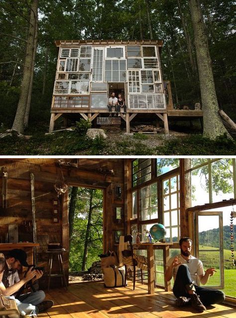 20 Outstanding Architectural Designs From All Over the Globe - Hongkiat Recycled Windows, Casa Fantasy, Casa Hobbit, Tree House Designs, Earthship, Good House, Cool House Designs, Style At Home, Glass House