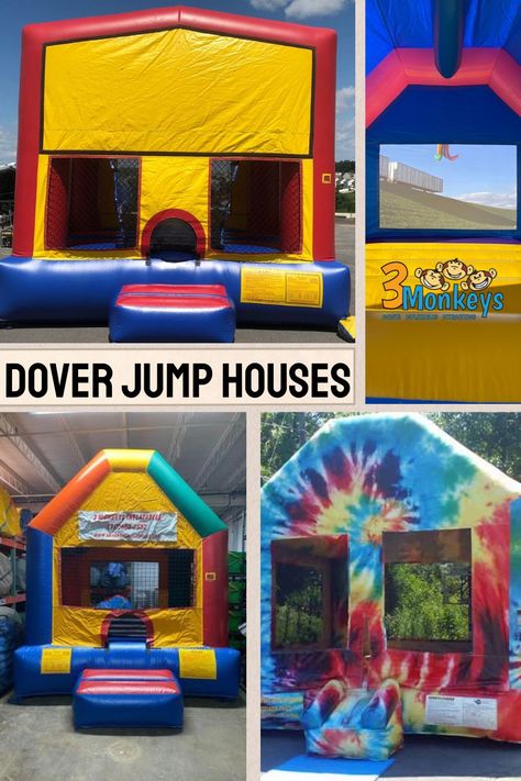 Jump Houses Dover are the perfect party staple for any type of event whether it be a corporate picnic, school carnival, backyard picnic, birthday party, or a just for fun event! Jump House, Community Gathering, 3 Monkeys, Bounce House Rentals, Inflatable Bounce House, Event Specialist, Places To Rent, Bounce House, Non Stop