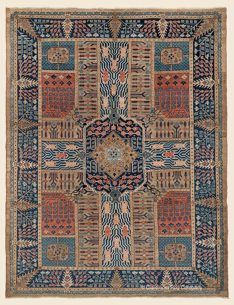 *SOLD* Antique 19th Century Persian Bakshaish Garden Carpet- Folk Art, Collectible, Geometric Room Size Antique Rug 8' 11" x 11' 3" — Circa 1875- Claremont Rug Company Click to view more about this rug. Carpet Texture Pattern, Islamic Garden, Persian Rug Pattern, Antique Rugs Persian Carpet, Iranian Carpet, Texture Carpet, Antique Persian Carpet, Persian Rug Designs, Persian Garden